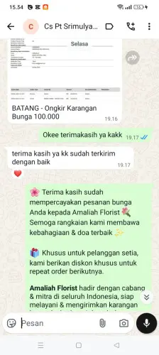 Testimonial Papan Bunga cijeler