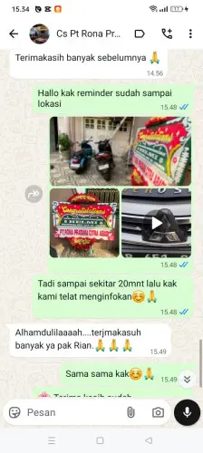 Testimonial Papan Bunga cijeler